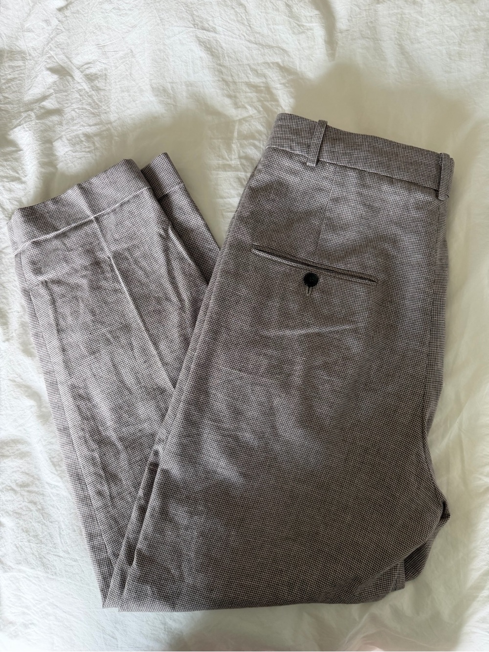 Isabel Marant Étoile Houndstooth Cotton Linen Trousers FR 38 US 6